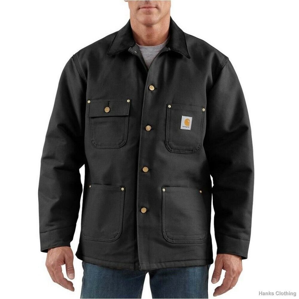Carhartt Black Duck Chore Coat Blanket Lined - Picture 1 of 11